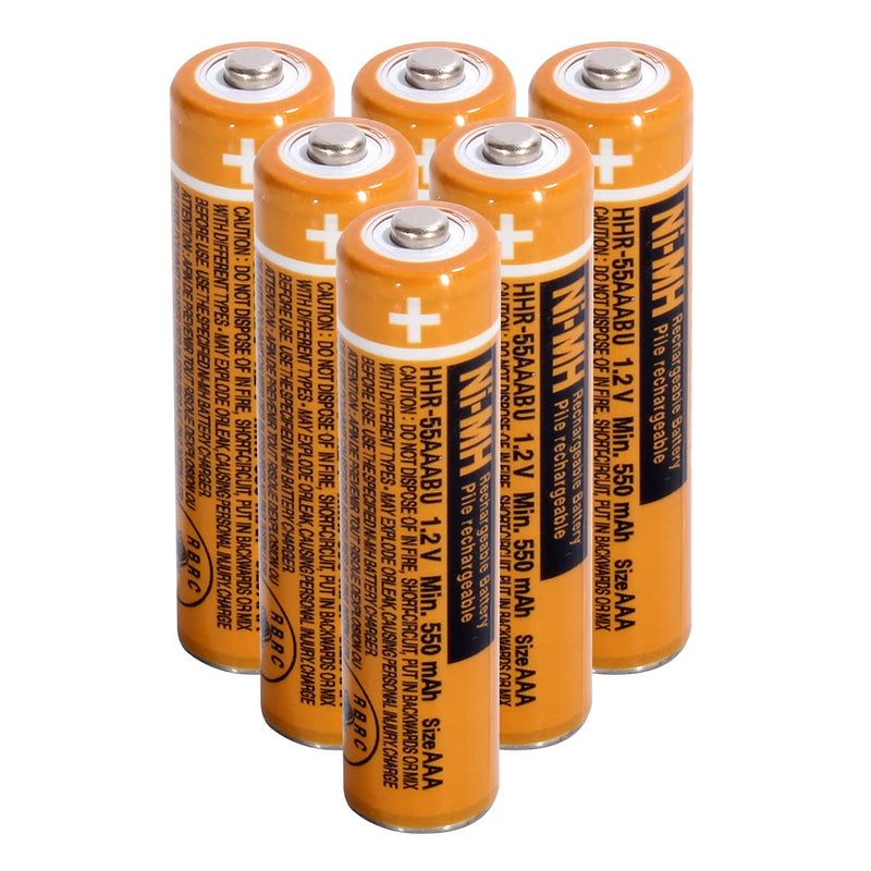  [AUSTRALIA] - NI-MH AAA Rechargeable Battery 1.2V 550mah 6-Pack AAA Batteries for Panasonic Cordless Phones, Remote Controls, Electronics 550mah 6pack