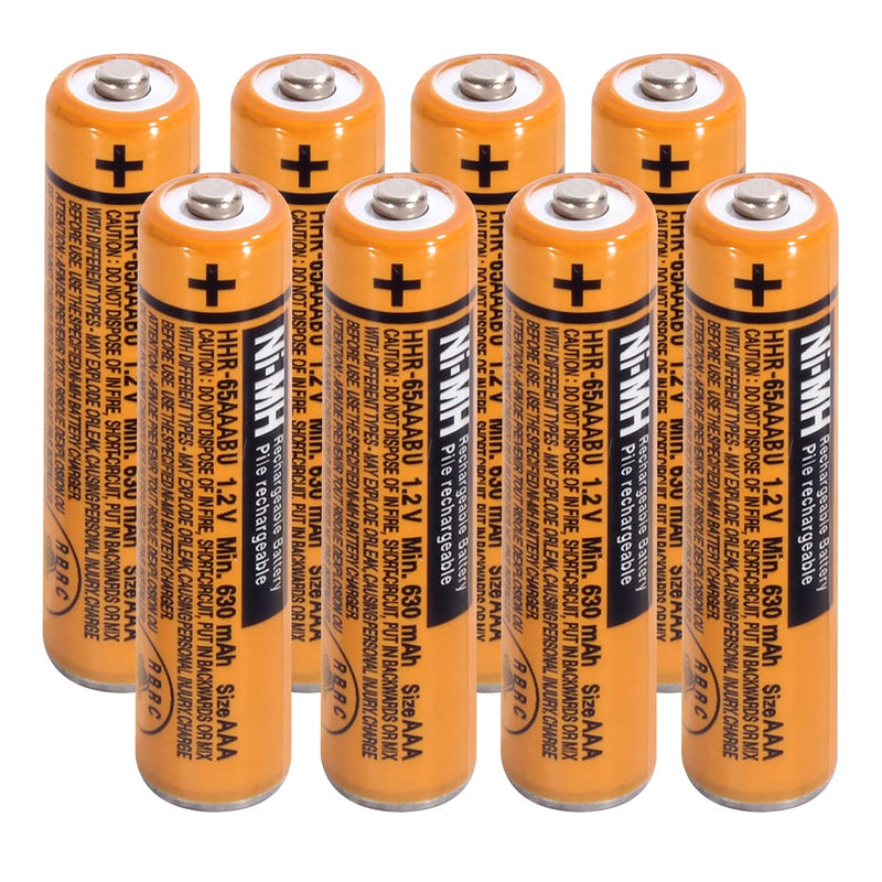  [AUSTRALIA] - NI-MH AAA Rechargeable Battery 1.2V 630mah 8-Pack AAA Batteries for Panasonic Cordless Phones, Remote Controls, Electronics
