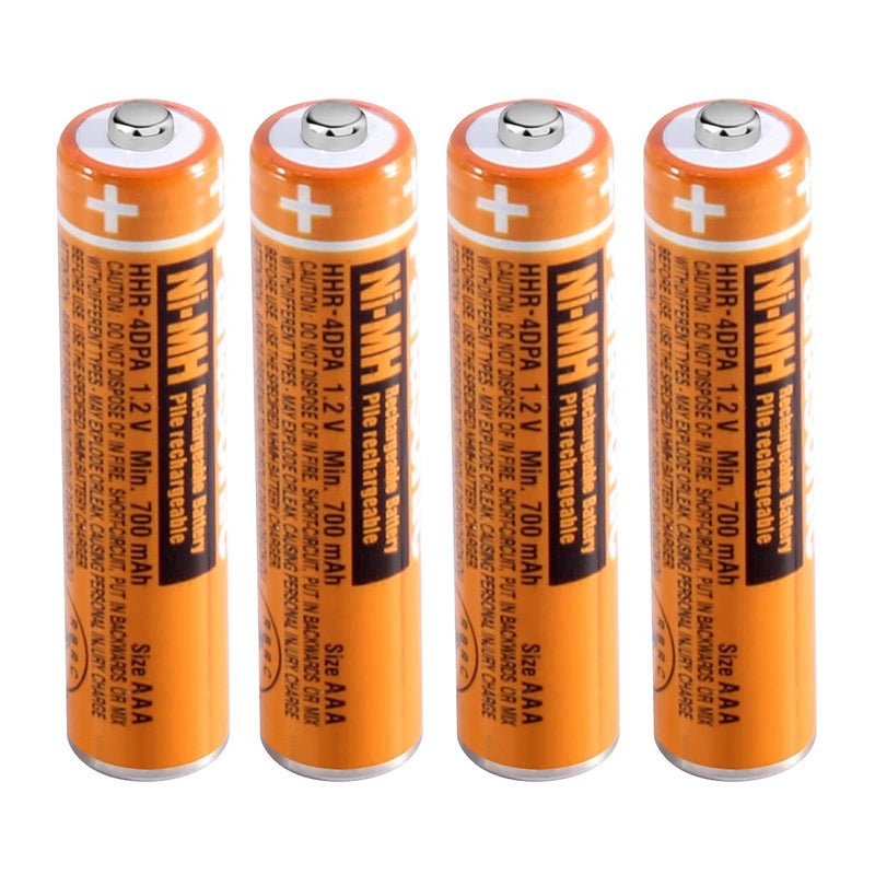  [AUSTRALIA] - NI-MH AAA Rechargeable Battery 1.2V 700mah 4-Pack AAA Batteries for Panasonic Cordless Phones, Remote Controls, Electronics 700mah 4pack