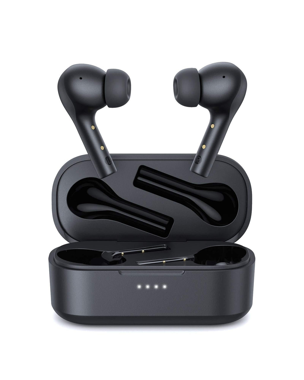  [AUSTRALIA] - True Wireless Earbuds Noise Cancelling with 4 Microphones, WENKEY Bluetooth Headphones with 5 Sizes Tips for iPhone, Android, IPX6 Waterproof, 30H Playtime, TWS Bluetooth Earphones with Charging Case Black