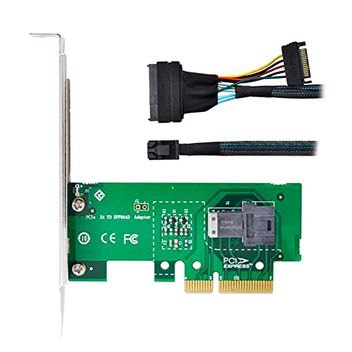  [AUSTRALIA] - Cablecc PCI-E 3.0 4.0 to SFF-8643 Card Adapter and U.2 U2 SFF-8639 NVME PCIe SSD Cable for Mainboard SSD Green 8643-PCIE Adapter+ Black 8643-8639 Cable