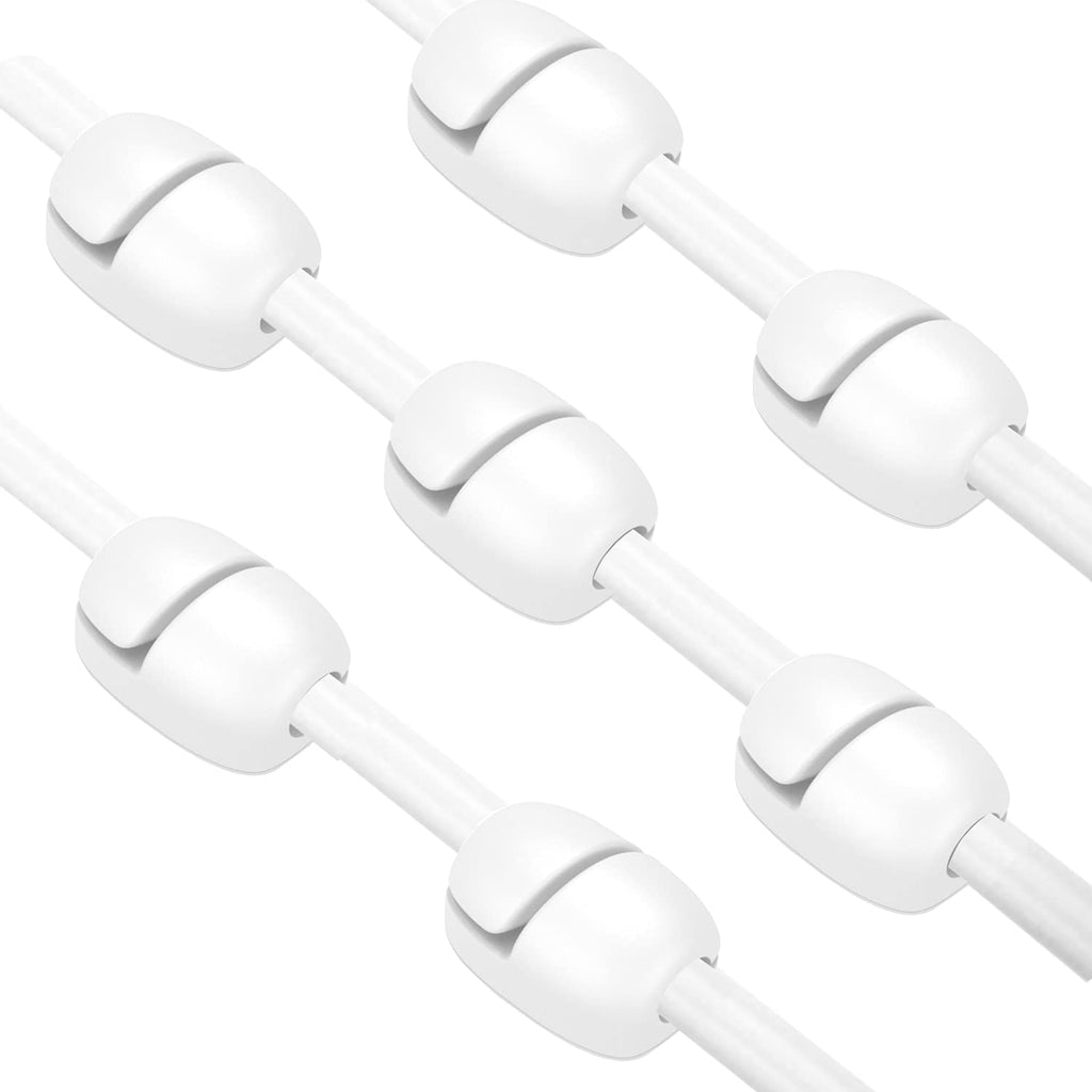  [AUSTRALIA] - Cable Holder Clips and Cord Management Organizer Clips by KoberrLi, 16Pcs Silicon Cable Organizers Wire Clips for Office Home (White) White