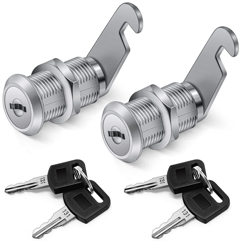  [AUSTRALIA] - 【Upgrade】Cabinet Cam Lock Set, 2 Pack Keyed Alike 30mm Cam Locks Secure Your File Cabinet and Drawer, RV Door, Mailbox,Tool Box, Drawer and More-【Finish Zinc Alloy】 (2)
