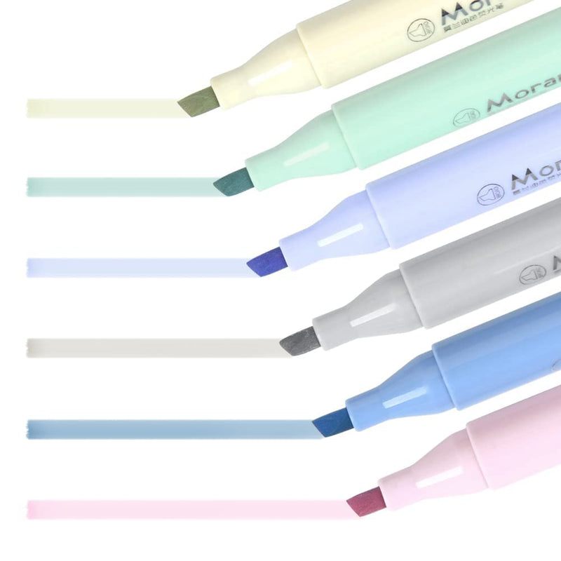  [AUSTRALIA] - 6 Molandi Colors Highlighters Assorted Chisel Tip Marker Pens Pastel Set for Marking Performance, Journaling, Highlighting, Planner Notes 6 colors highlighters