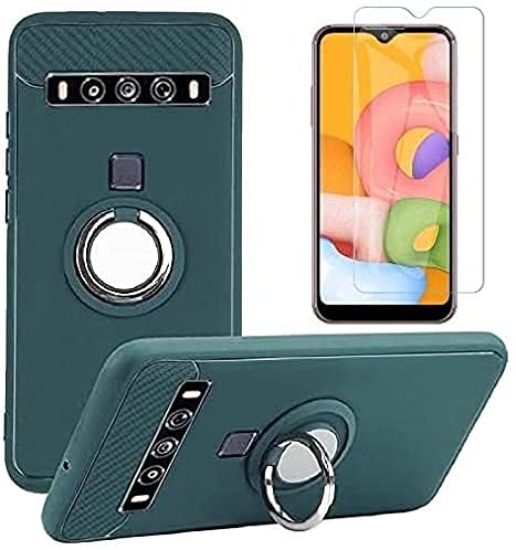  [AUSTRALIA] - TCL 10 SE Screen Protector with Case, Rotating Ring [Magnetic Car Mount] [360°Kickstand] Holder [Fashion] Soft TPU Protection Cover Case for TCL 10 SE (Army Green) ARMY GREEN