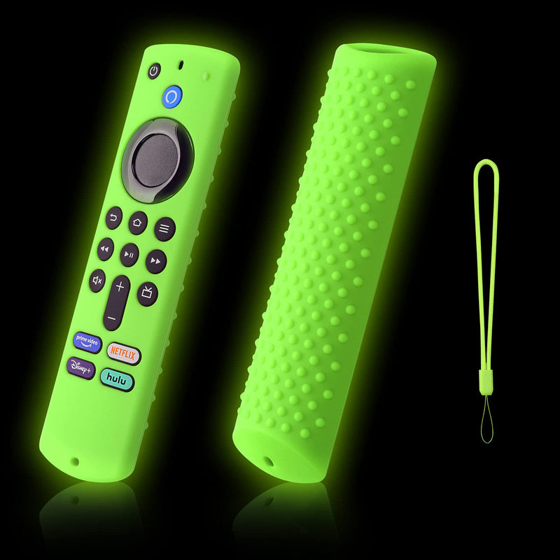  [AUSTRALIA] - Remote Cover Replacement for Alexa Voice Remote/TV Stick (3rd Gen), Glow in The Dark, Anti-Slip Silicone Protective Case with Lanyard Glow Green