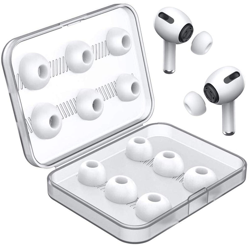  [AUSTRALIA] - 12 Pieces Replacement Ear Tips for AirPods Pro Accessory Silicone Ear Buds Tips with Noise Reduction Hole Airpods Pro Ear Tips with Portable Storage Box and Fit in The Charging Case (S/M/L, White)