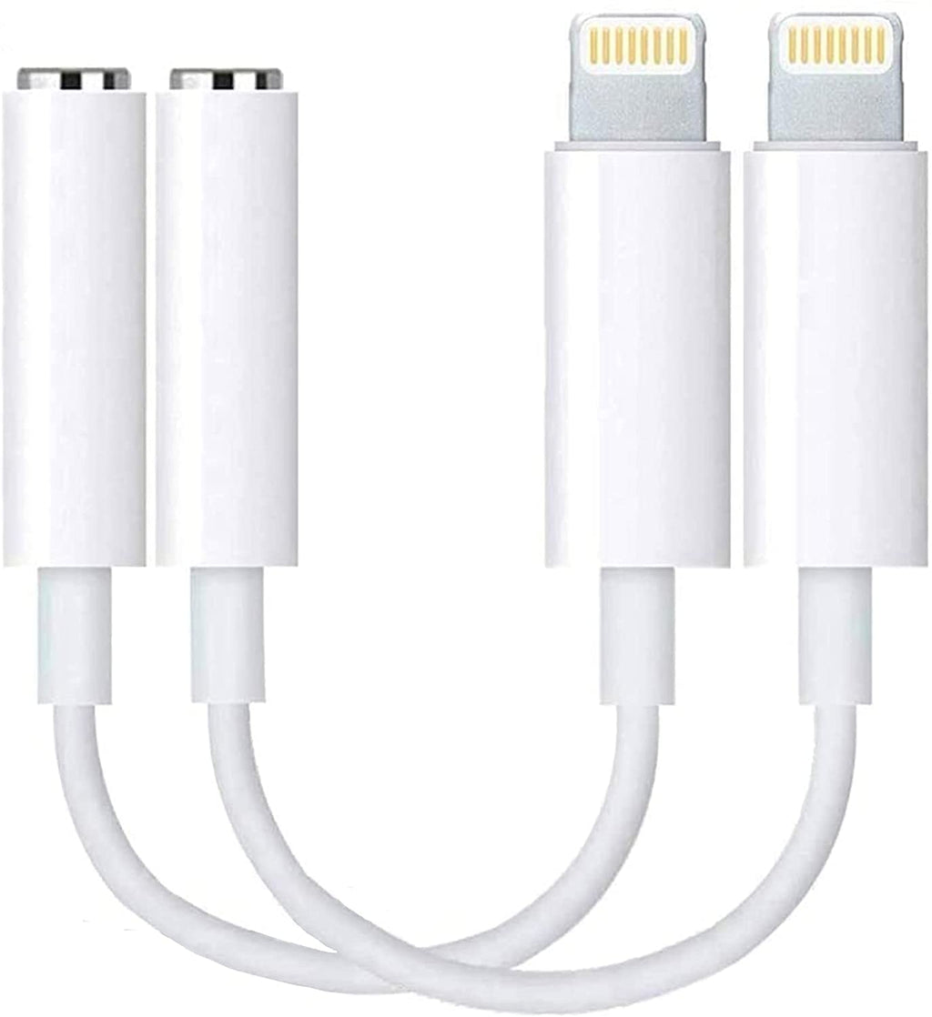  [AUSTRALIA] - Apple MFi Certified 2 Pack Lightning to 3.5 mm Headphone Jack Adapter,iPhone to 3.5mm Audio Aux Jack Adapter Dongle Cable Converter Compatible with iPhone 12 11 Pro XR XS Max X 8 7 iPad White