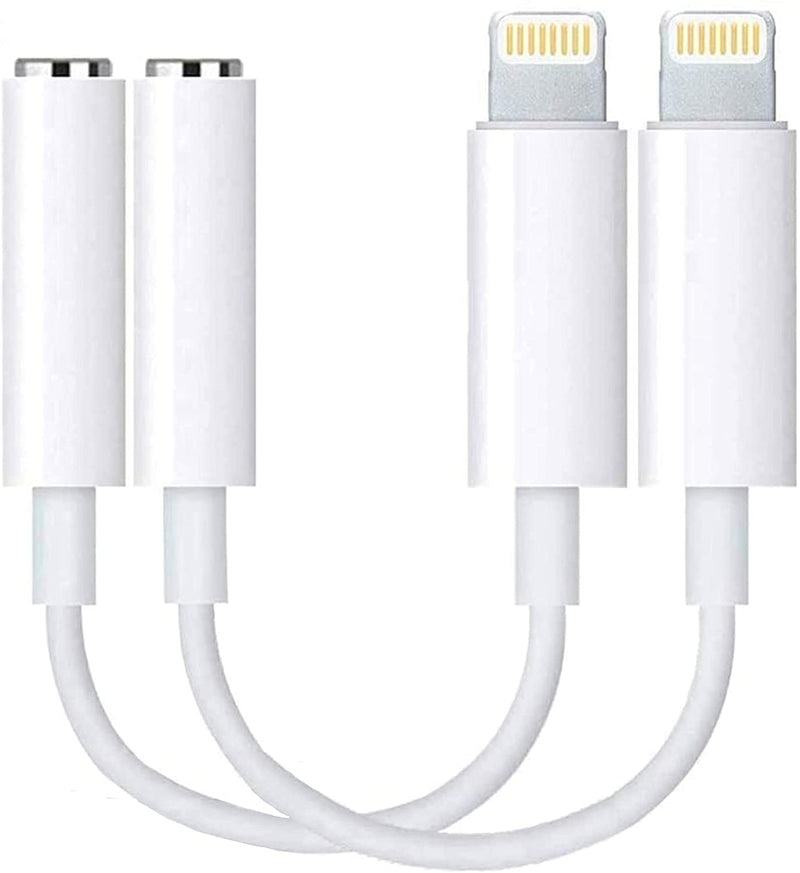  [AUSTRALIA] - Apple MFi Certified 2 Pack Lightning to 3.5 mm Headphone Jack Adapter,iPhone to 3.5mm Audio Aux Jack Adapter Dongle Cable Converter Compatible with iPhone 12 11 Pro XR XS Max X 8 7 iPad White