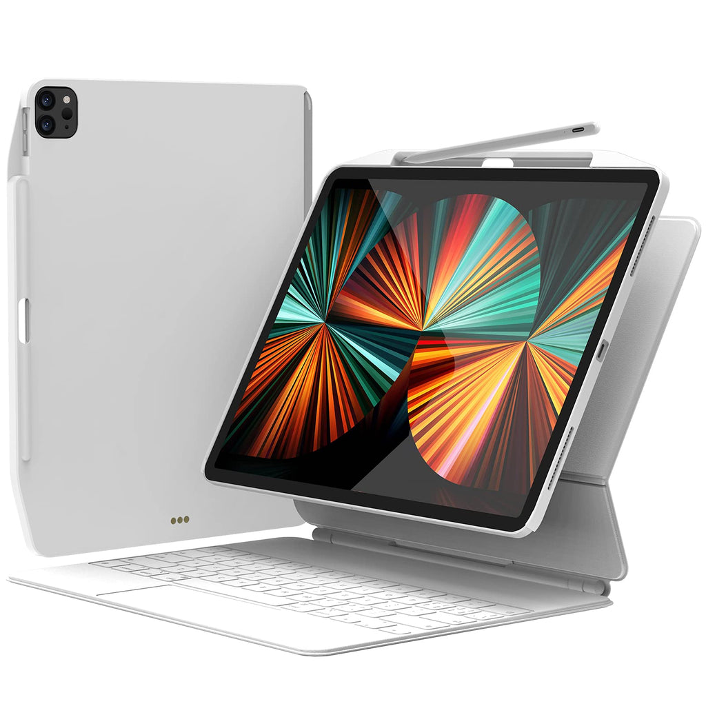  [AUSTRALIA] - SwitchEasy CoverBuddy [2021 Upgrade] Magnetic Case for 2021 iPad Pro 12.9 Inch (5th Generation),with Pencil Holder [Support Apple Pencil Charging] (Keyboard Not Included) (2021 iPad Pro 12.9",White) Latest 2021 iPad Pro 12.9" White