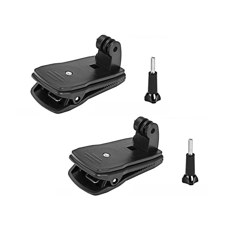  [AUSTRALIA] - Acxico 2Pcs 360 Rotary Backpack Hat Mounts Clip Fast Clamp Mount for GoPro Hero 2 3 3+ 4