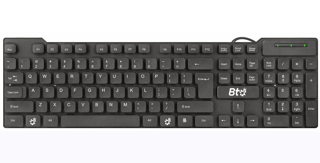  [AUSTRALIA] - BTO USB Wired Keyboard, 104 Keys with Numeric Pad, Anti Spill and Dust Proof, Slim and Flexible Design, Compatible with Laptop Notebooks, Desktops PCs, Tablets, Towers, Windows 7, 8, 10.