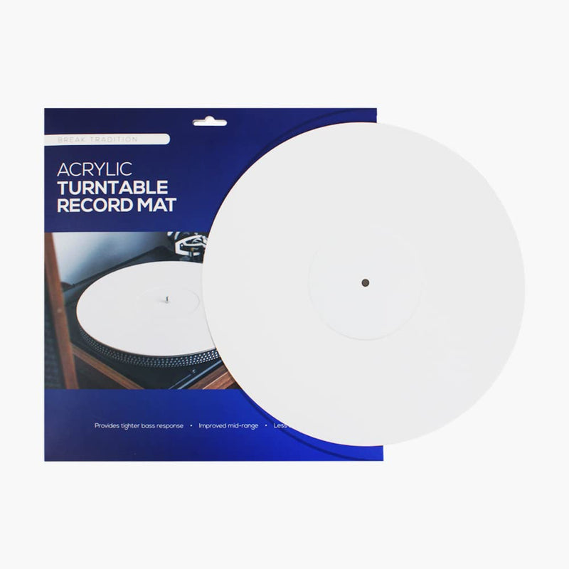  [AUSTRALIA] - White Acrylic Turntable Mat by Break Tradition - Vinyl Record Accessories for LP Record Player - Premium Turntable Slipmat to Reduce Noise Due To Static and Improve Sound Quality