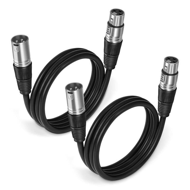  [AUSTRALIA] - XLR Cables 6.6 Ft 2 Packs, HOSONGIN Balanced XLR Microphone Cable Male to Female 3-PIN XLR Mic Cords DMX Cables 6.6 Feet, Black 6.6Feet - 2Pack