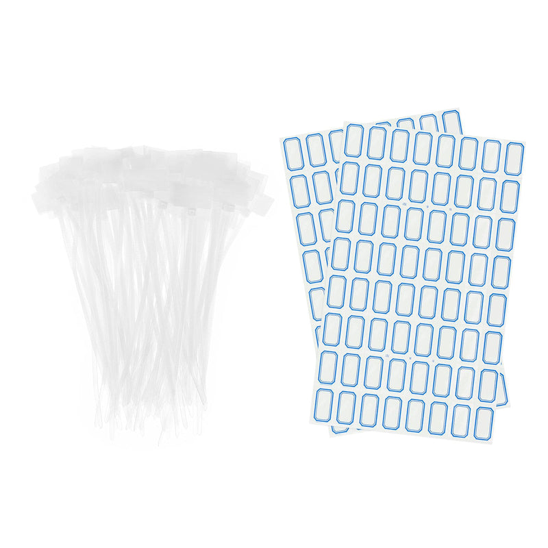  [AUSTRALIA] - uxcell 100pcs Nylon Cable Ties Tags Label Marker Self-Locking for Marking Organizing White