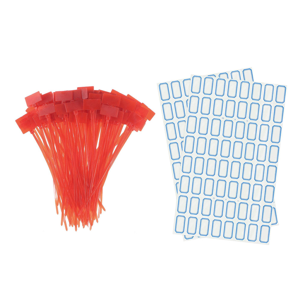  [AUSTRALIA] - uxcell 100pcs Nylon Cable Ties Tags Label Marker Self-Locking for Marking Organizing Red