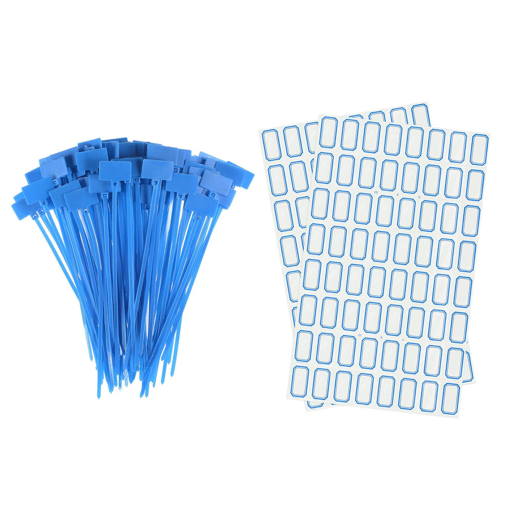  [AUSTRALIA] - uxcell 100pcs Nylon Cable Ties Tags Label Marker Self-Locking for Marking Organizing Blue