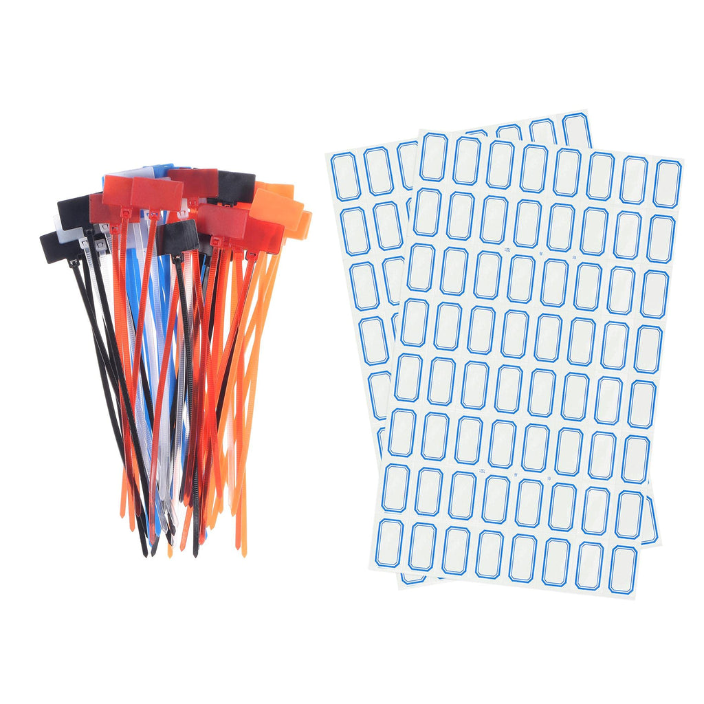  [AUSTRALIA] - uxcell 50pcs Nylon Cable Ties Tags Label Marker Self-Locking for Marking Organizing 5 Colors