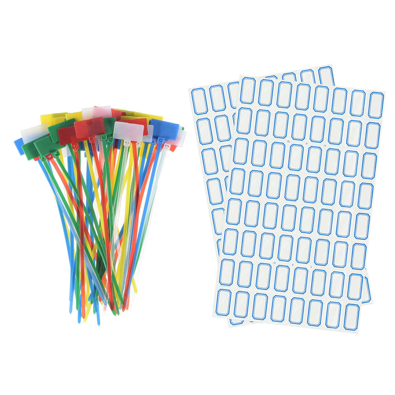  [AUSTRALIA] - uxcell 50pcs Nylon Cable Ties Tags Label Marker Self-Locking for Marking Organizing White/Red/Green/Blue/Yellow