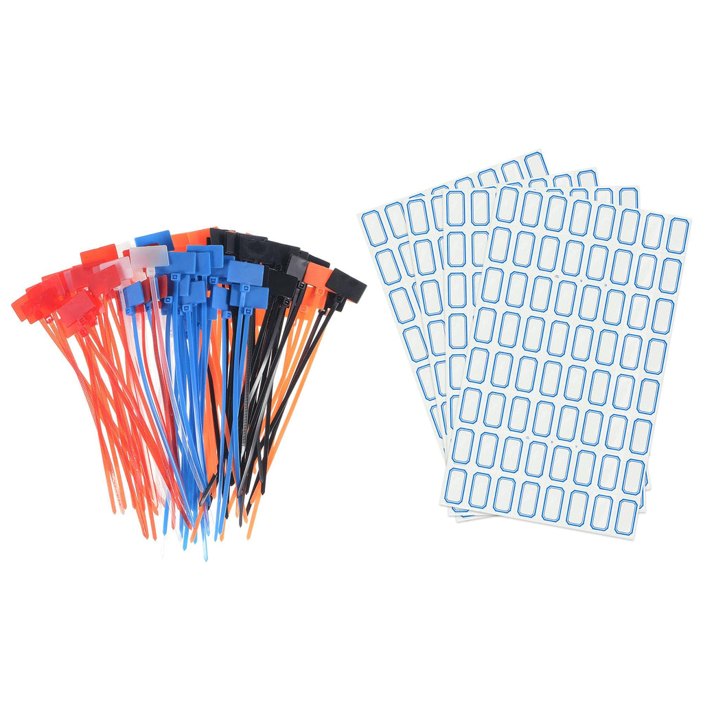  [AUSTRALIA] - uxcell 100pcs Nylon Cable Ties Tags Label Marker Self-Locking for Marking Organizing 5 Colors