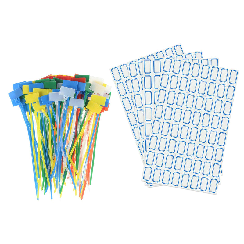  [AUSTRALIA] - uxcell 100pcs Nylon Cable Ties Tags Label Marker Self-Locking for Marking Organizing White/Red/Green/Blue/Yellow