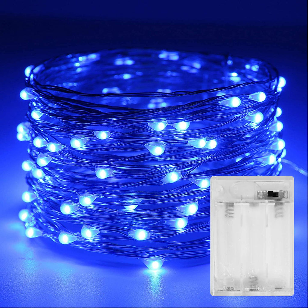  [AUSTRALIA] - Led Fairy Lights Battery Operated, Sanniu 1 Pack Mini Battery Powered Copper Wire Starry String Lights for Christmas, Parties, Wedding, Bedroom, Patio, Indoor, Home Decoration (5m/16ft Blue)