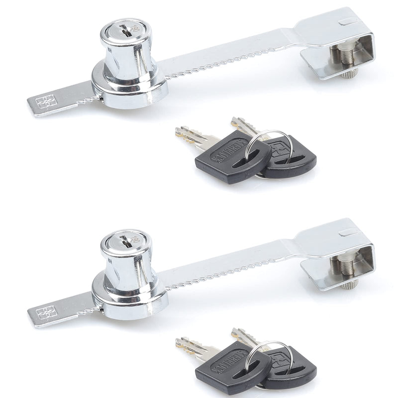  [AUSTRALIA] - Sliding Glass Door Ratchet Lock with Chrome Finish, keyed Similar to Display Stand-2 Pack (Large 318) large 318