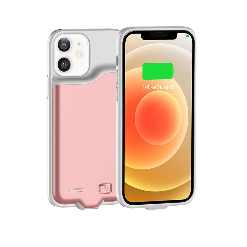  [AUSTRALIA] - Battery Case for iPhone 12 Pro / iPhone12, 5500mAh Rechargeable Charger Case Extended Battery Charging Case Compatible with iPhone 12 Pro & iPhone 12 (6.1 inch), Pink