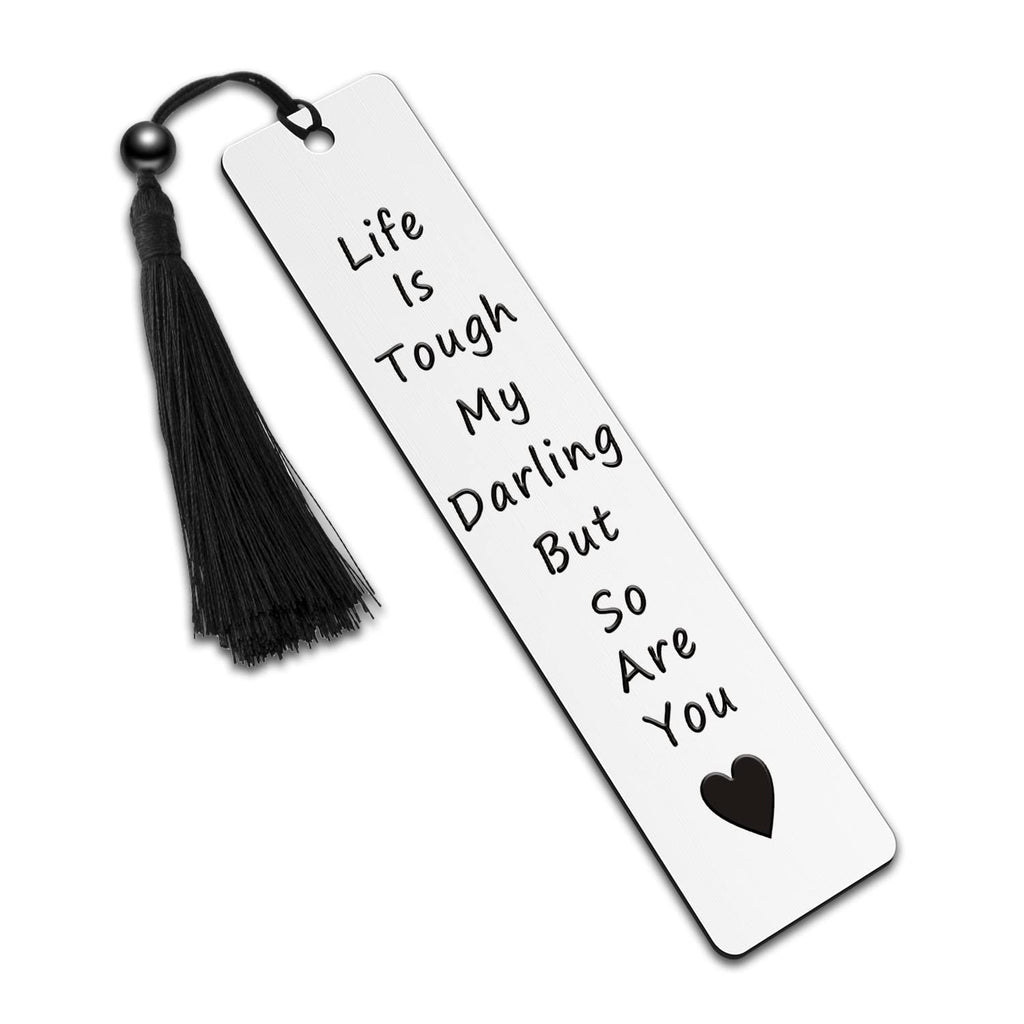  [AUSTRALIA] - Inspirational Bookmarks Gift with Tassel Metal Always Remember You are Braver Than Believe for Teenagers Boys Girls Friends Assistant Magnet Page Clips Students Teachers School (Silver 01) Silver 01