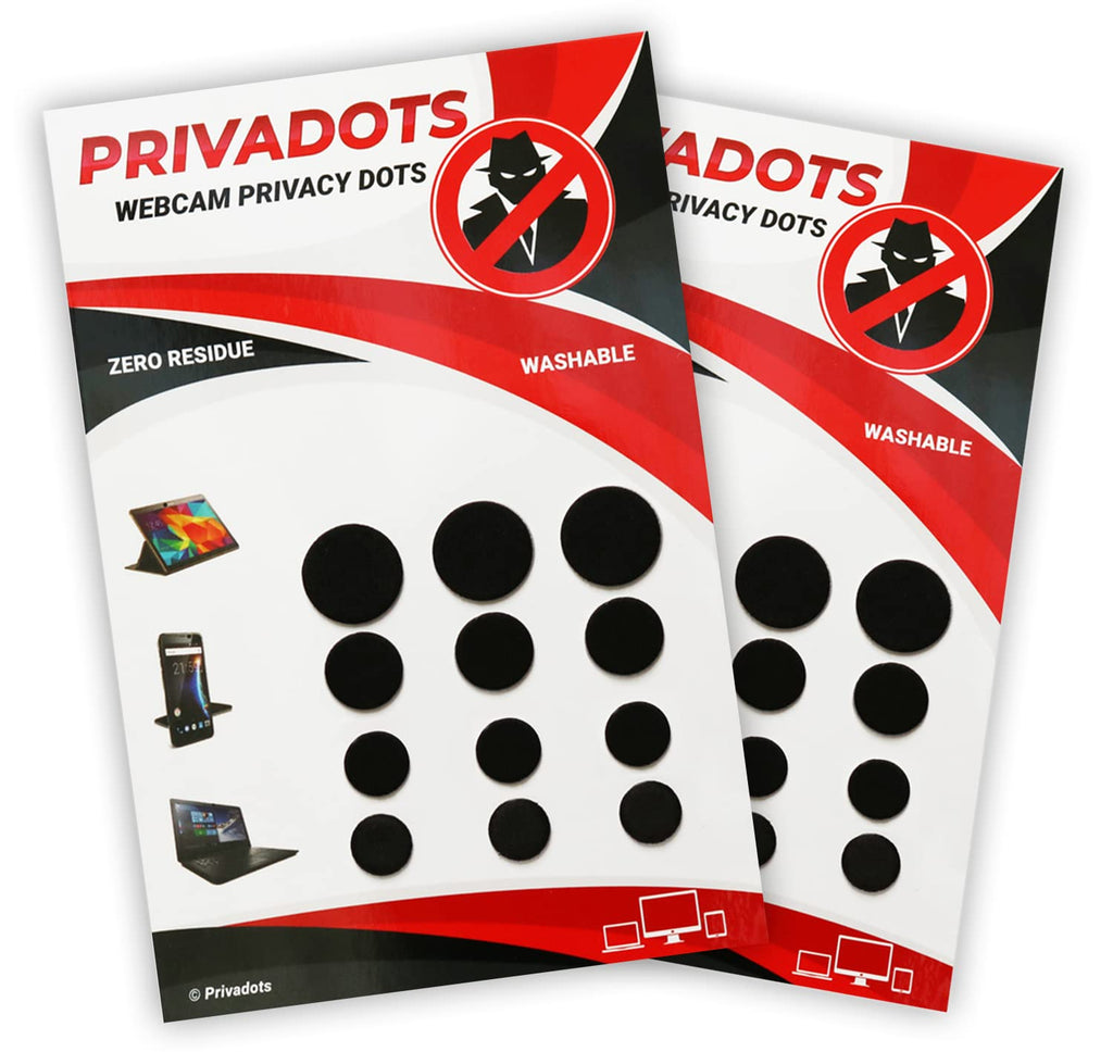  [AUSTRALIA] - Privadots - Webcam Sticker Reusable, 0.02in Thin, Soft Surface, Camera Lens Covers for Laptop, Phone, Tablet, Protect Your Privacy (24 Black) 24 Black