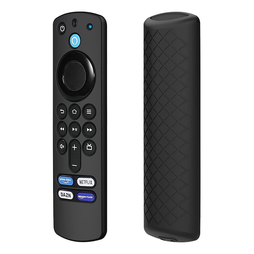  [AUSTRALIA] - Black Remote Case Replacement for FireTVstick (3rd Gen) 2021 Release Alexa Voice Remote (3 Generation), Silicone Protective Cover Skin Protector with Lanyard - LEFXMOPHY Black