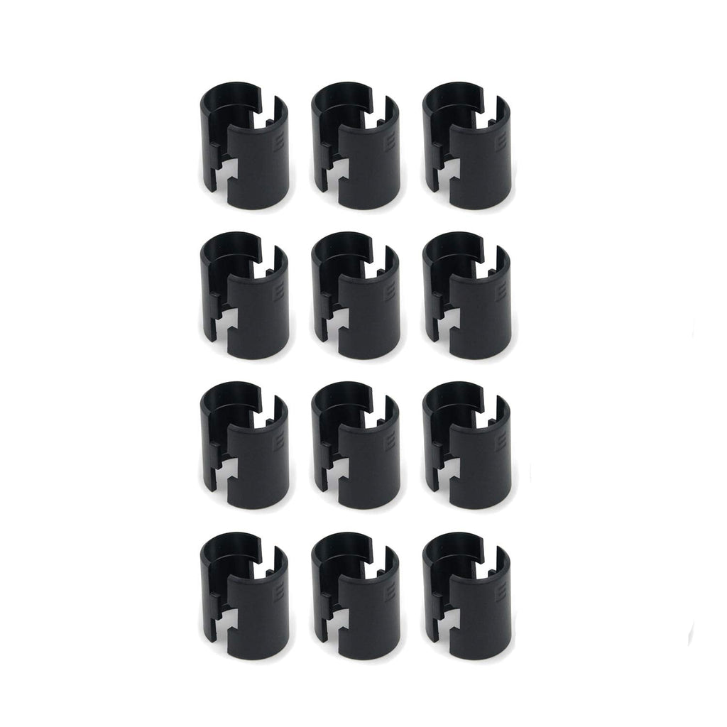  [AUSTRALIA] - Geesatis Wire Shelf Clips 12 Set / 24 Pack Wire Shelving Shelf Lock Clips Split Sleeves Shelving Rack Locking for Diameter 0.63 inch / 16 mm Shelving, Black