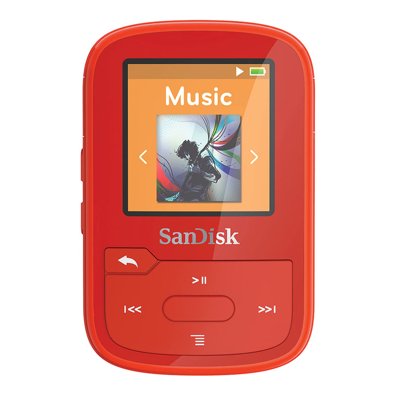  [AUSTRALIA] - SanDisk 32GB Clip Sport Plus MP3 Player, Red - Bluetooth, LCD Screen, FM Radio - SDMX32-032G-G46R