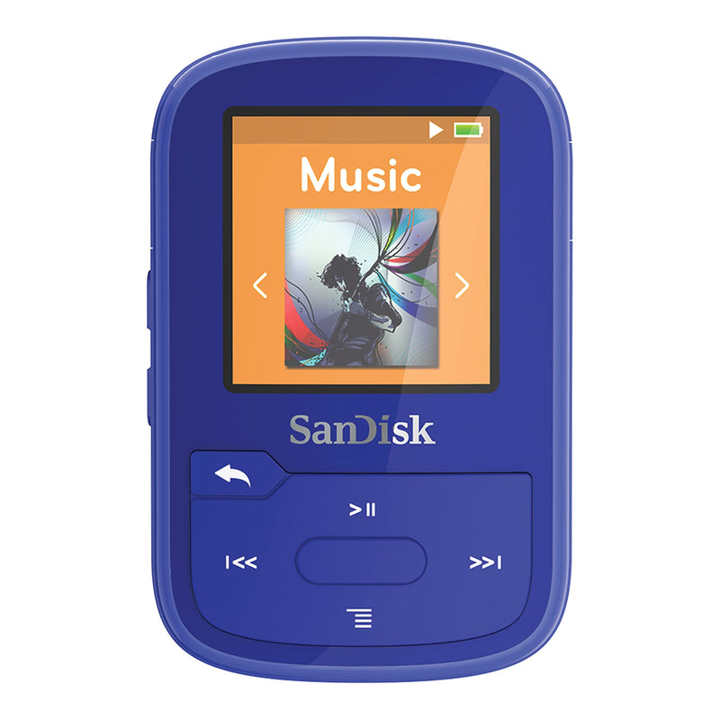  [AUSTRALIA] - SanDisk 32GB Clip Sport Plus MP3 Player, Blue - Bluetooth, LCD Screen, FM Radio - SDMX32-032G-G46B