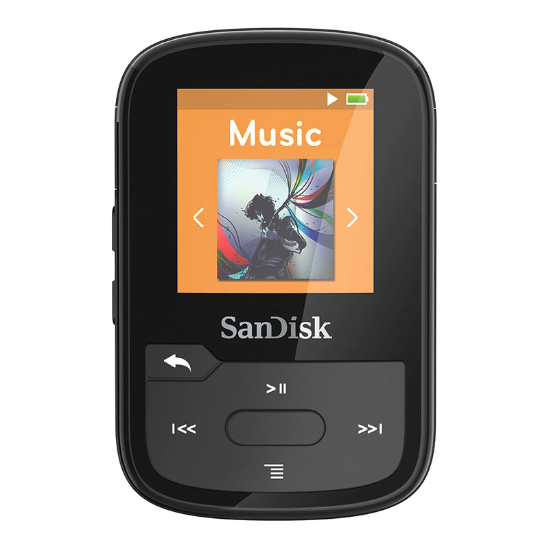  [AUSTRALIA] - SanDisk 32GB Clip Sport Plus MP3 Player, Black - Bluetooth, LCD Screen, FM Radio - SDMX32-032G-G46K