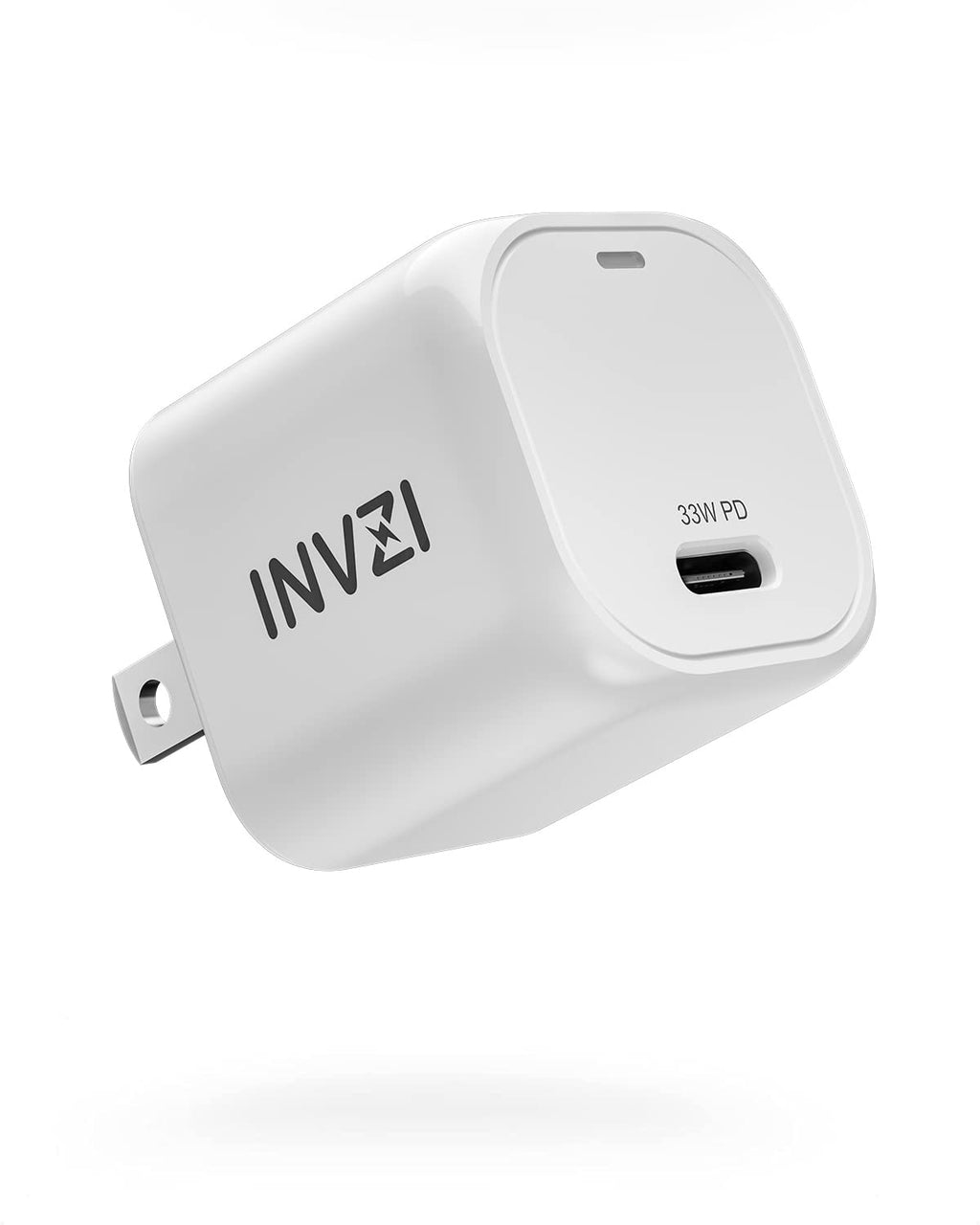  [AUSTRALIA] - USB C Wall Charger 33w, INVZI GaN USB C Charger for iPhone 12 13 Pro Max, GaN II Tech PPS USB-C Fast Charger Block for MacBook Air, iPad Pro, Galaxy S21/S20/S10, Note 20/10+, Pixel 6 Pro White