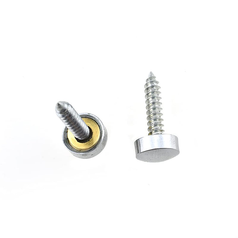  [AUSTRALIA] - Hahiyo 10mm Diameter Mirror Screws Brushed Stainless Steel Solid Easy Install Brass Washer Decorative Caps Fasteners Nails Silver 20 Pairs for Bathroom Mirrors Panels Kitchen Ceiling Arts Crafts 10mm-20sets-Silver