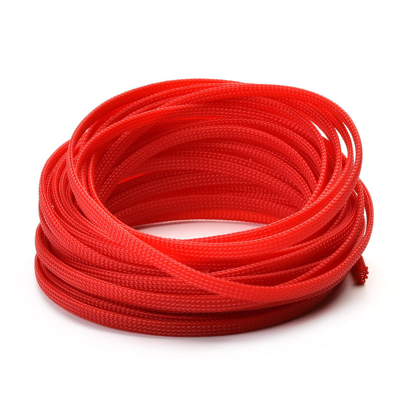  [AUSTRALIA] - Aicosineg PET Expandable Braided Sleeving Wrap for Audio Video Home Device Automotive Wire Protect Cables 6mm 10m Red 1Pcs