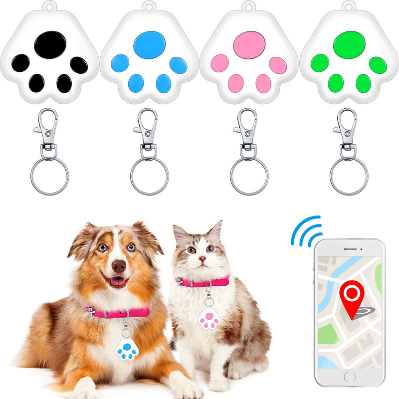  [AUSTRALIA] - 4 Pieces Smart Trackable Key Finders Pet Locator Keychains GPS Tracking Devices Smartphone Keychain Alarms Wallet Anti-Lost Tag Alarms for Kids Pets Cats Dogs Backpacks