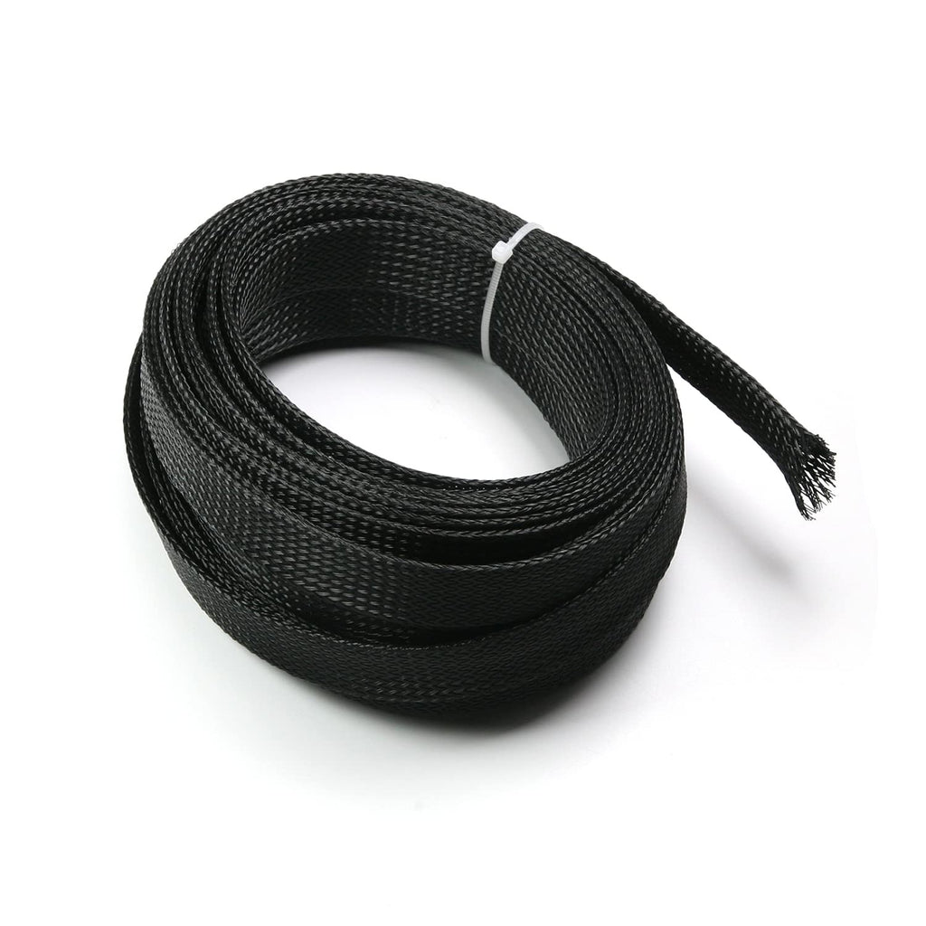  [AUSTRALIA] - Aicosineg PET Expandable Braided Sleeving Wrap for Audio Video Home Device Automotive Wire Protect Cables 18mm 8m Black 1Pcs