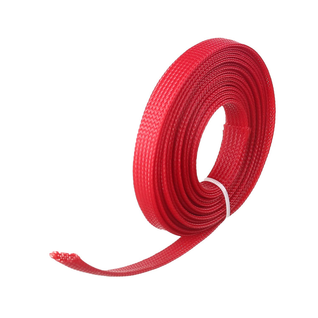  [AUSTRALIA] - Aicosineg PET Expandable Braided Sleeving Wrap for Audio Video Home Device Automotive Wire Protect Cables 10mm 3m Red 1Pcs