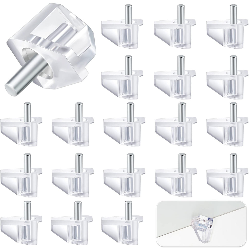  [AUSTRALIA] - Hotop 3 Millimeters or 1/8 Inch Shelf Support Peg Clear Plastic Support Small Cabinet Shelf Pins Replacement Peg Cabinet Shelf Supports Pins Shelf Holder Pins (20 Pieces) 20