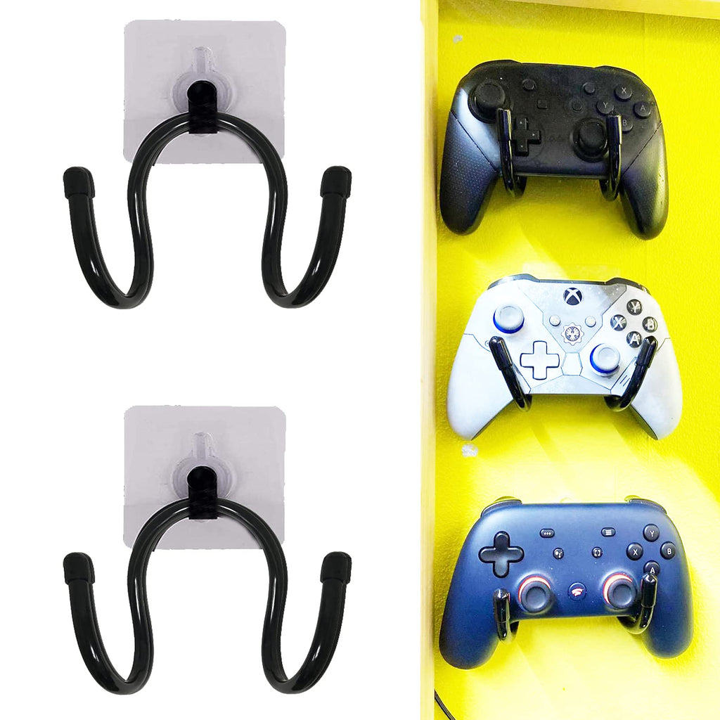  [AUSTRALIA] - Universal Adhesive Game Controller Organizer Wall Rack Wall Mount Wall Clip Wall Hanger for Xbox One PS4 Switch Pro Game Controller,Headphone Holder – Easy to install - 2 Pack