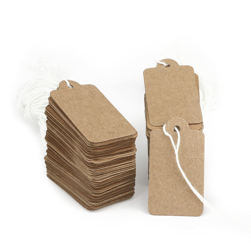  [AUSTRALIA] - 500PCS Small Price Tags with String,1.8" X 1" Clothes Size Tags Coupon Tags Making Tag White Store Tags Clothing Tags for Product Jewelry Clothing Tags (Brown) Brown