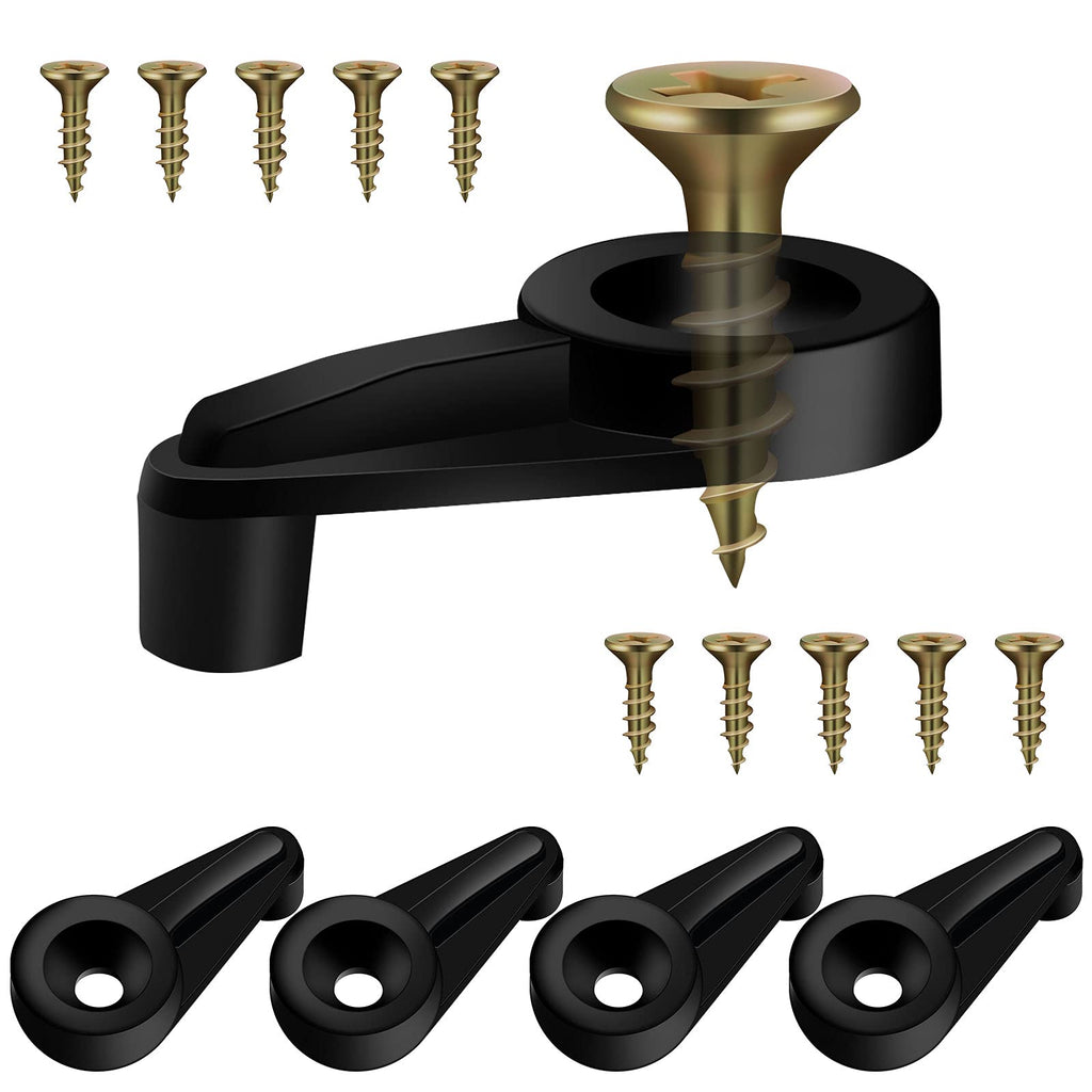  [AUSTRALIA] - 50 Pack Glass Retainer Clips Kit, Cabinet Glass Clips 4 mm Glass Clip with Screws for Fixing Glass Cabinet Doors (Black with Gold) Black with Gold