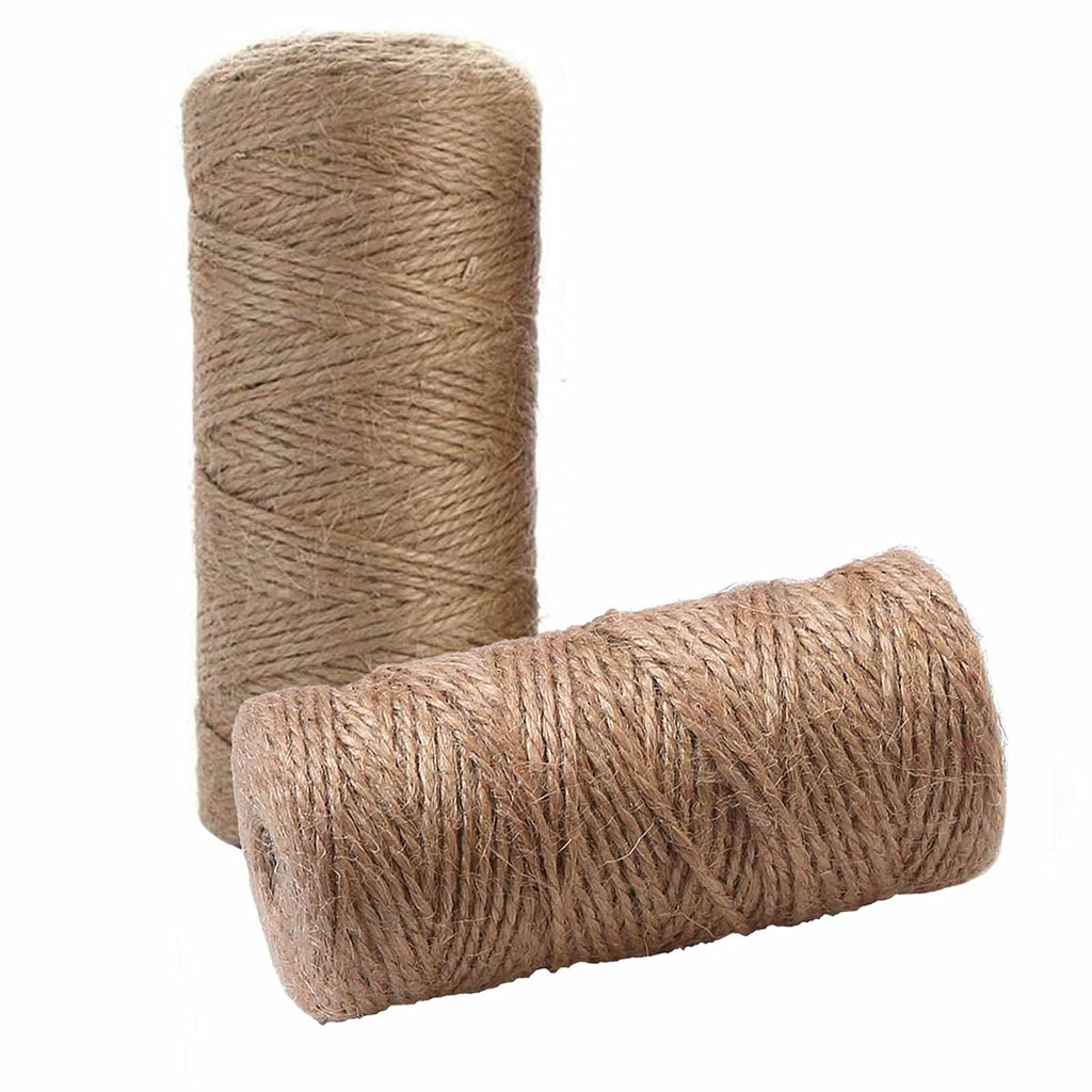  [AUSTRALIA] - 2 Pcs (656 Feet) Twine Best Industrial Packing Materials Heavy Duty Natural Jute Twine DIY Crafts, Decoration, Bundling, Gardening and Recycling