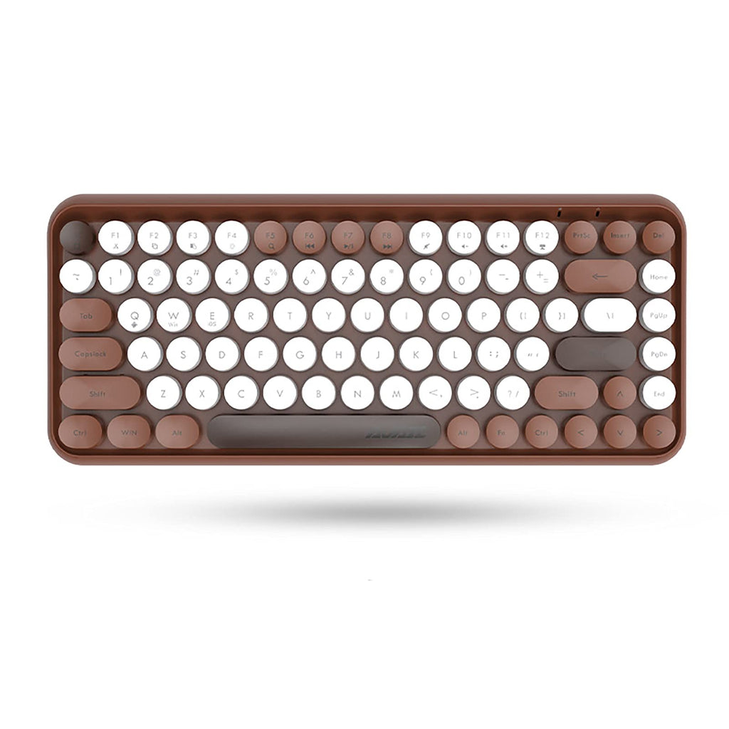  [AUSTRALIA] - AJAZZ 308i Wireless Bluetooth Keyboard, Compact 84 Keys, Tablet Keyboard, Portable Mini Keyboard, Compatible with iOS/Android/Windows (Chocolate) Chocolate