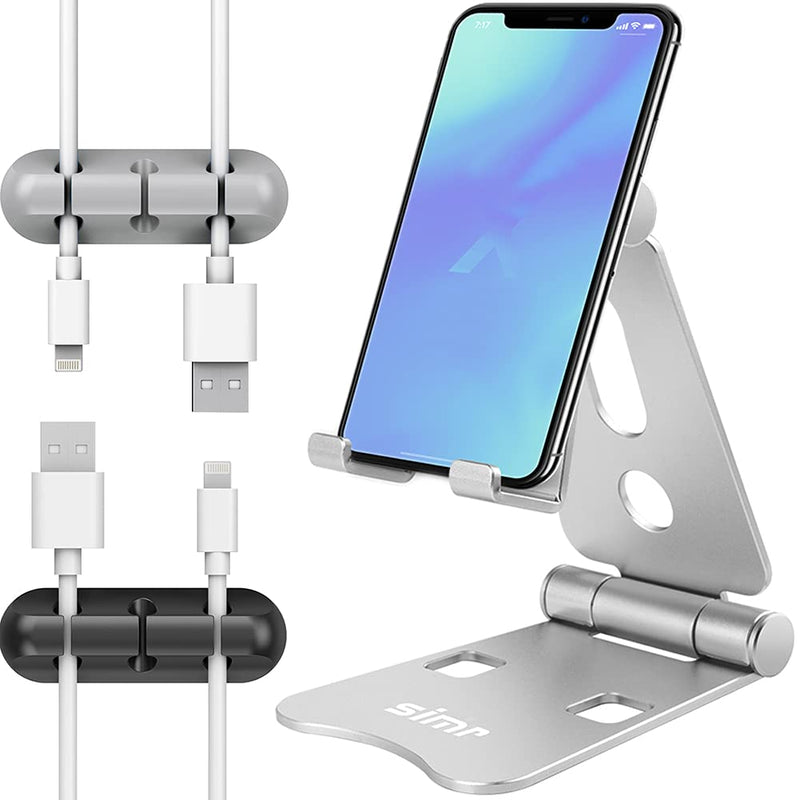  [AUSTRALIA] - 2 Pack Cable Clips and Adjustable Phone Holder