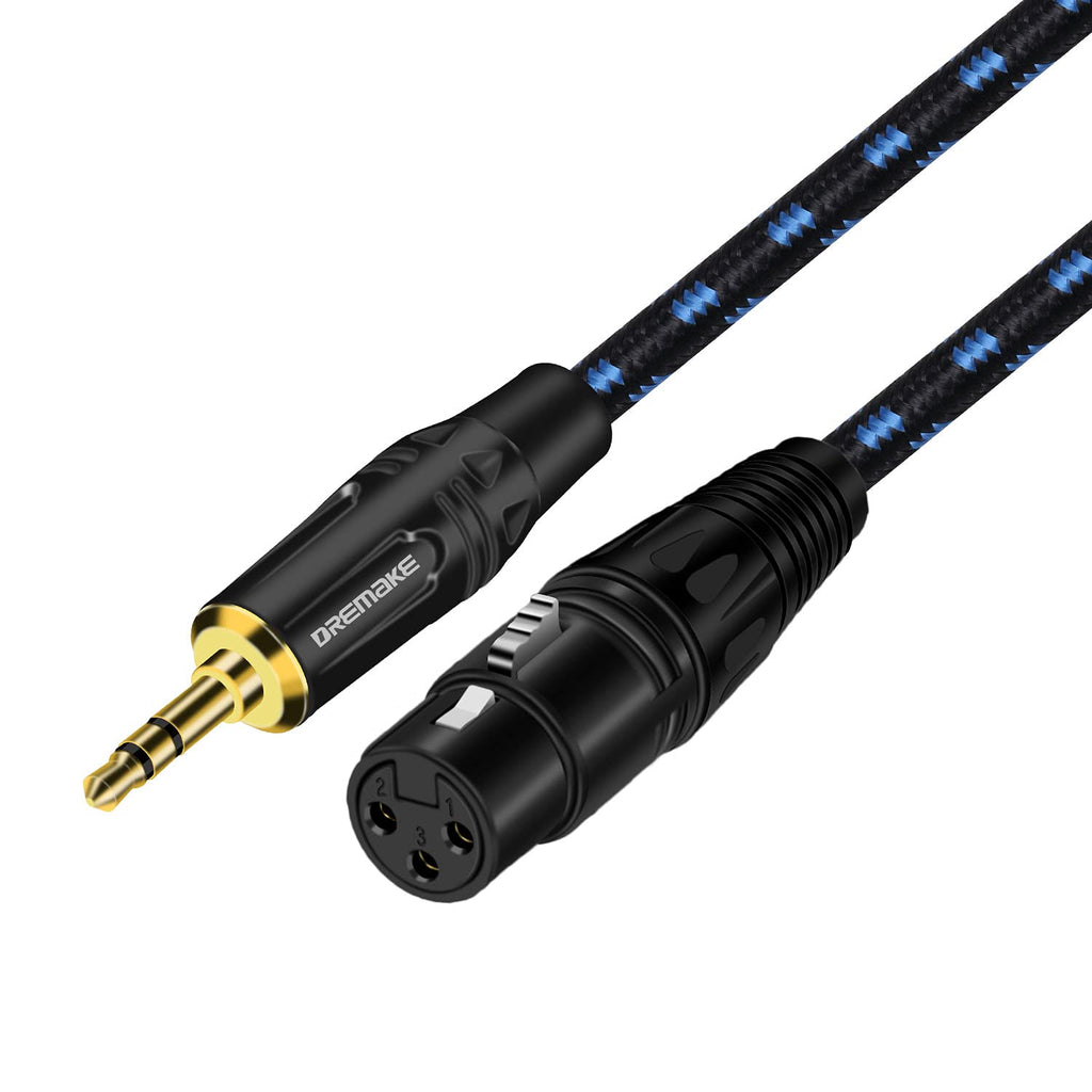  [AUSTRALIA] - DREMAKE 3.5mm to XLR Microphone Cable, 3FT 1/8 Inch (3.5mm) Male to XLR Male Unbalanced Cable, XLR to 3.5mm Stereo Audio Cable Compatible for Mobile Phone, Active Speakers, DJ, Studio Audio Console 3FT/1M