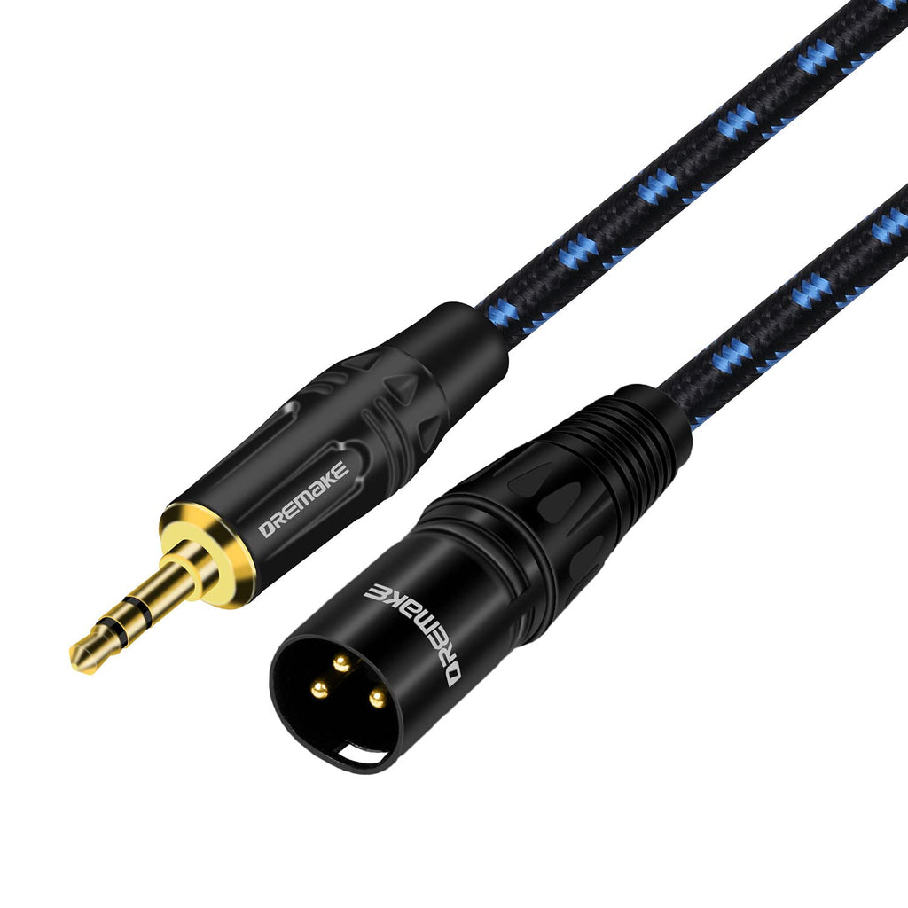  [AUSTRALIA] - DREMAKE 3.5mm to XLR Microphone Cable 3FT, 1/8 Inch (3.5mm) Male to XLR Male Unbalanced Cable, XLR to 3.5mm Stereo Audio Cable Compatible for Mobile Phone, Active Speakers, Stage, Studio Audio Console 3FT/1M